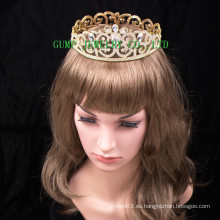 2016 Nueva corona cristalina plateada oro del Rhinestone del diseño de la tiara